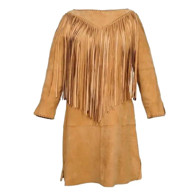 Maya fringed western suede coat