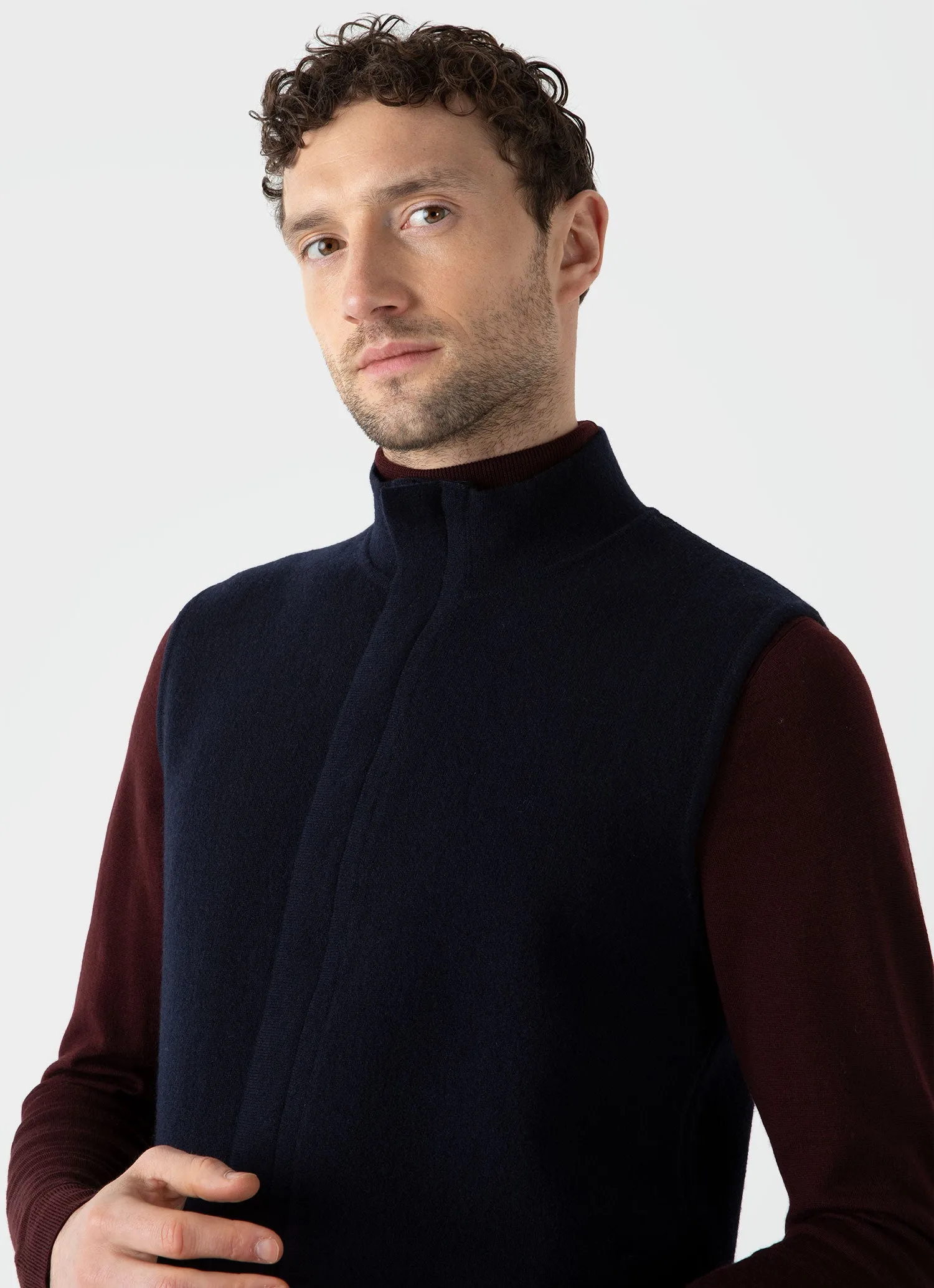 Men's Double Faced Gilet in Navy