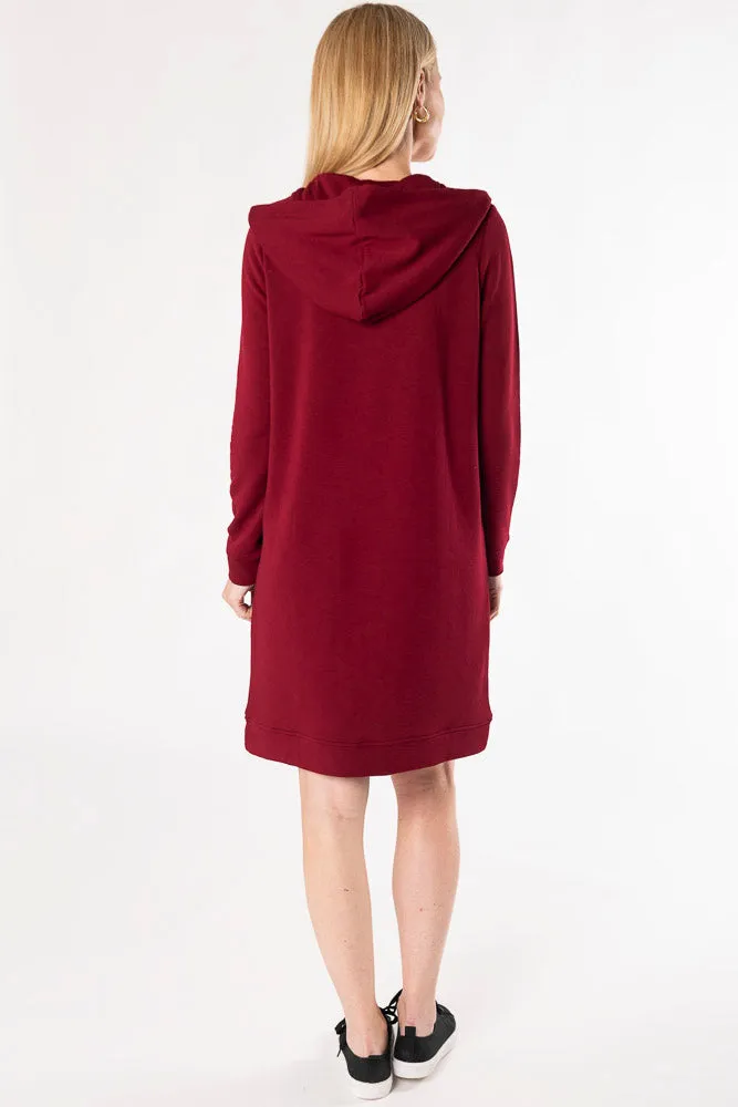 Mina Bamboo Hoodie Dress - Cranberry