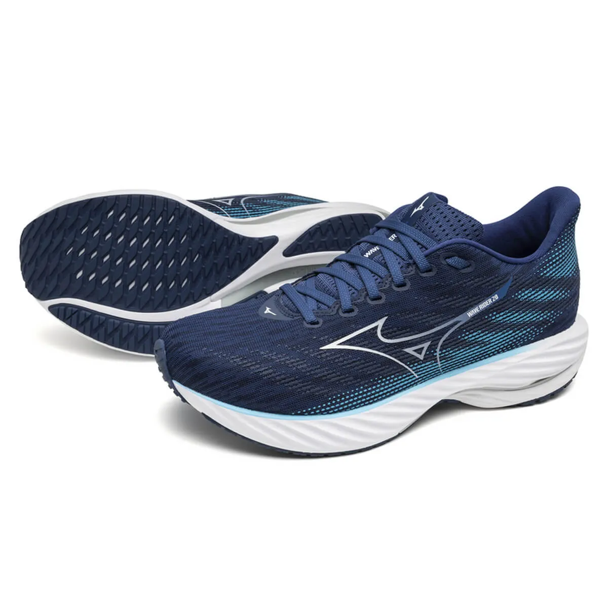 Mizuno Wave Rider 28 Mens | Estate Blue/white/river Blue