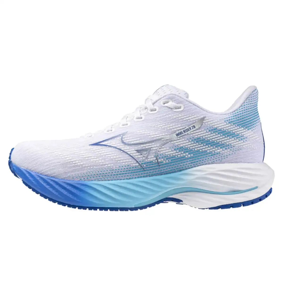 Mizuno Wave Rider 28 Womens | White/mugen Blue/river Blue