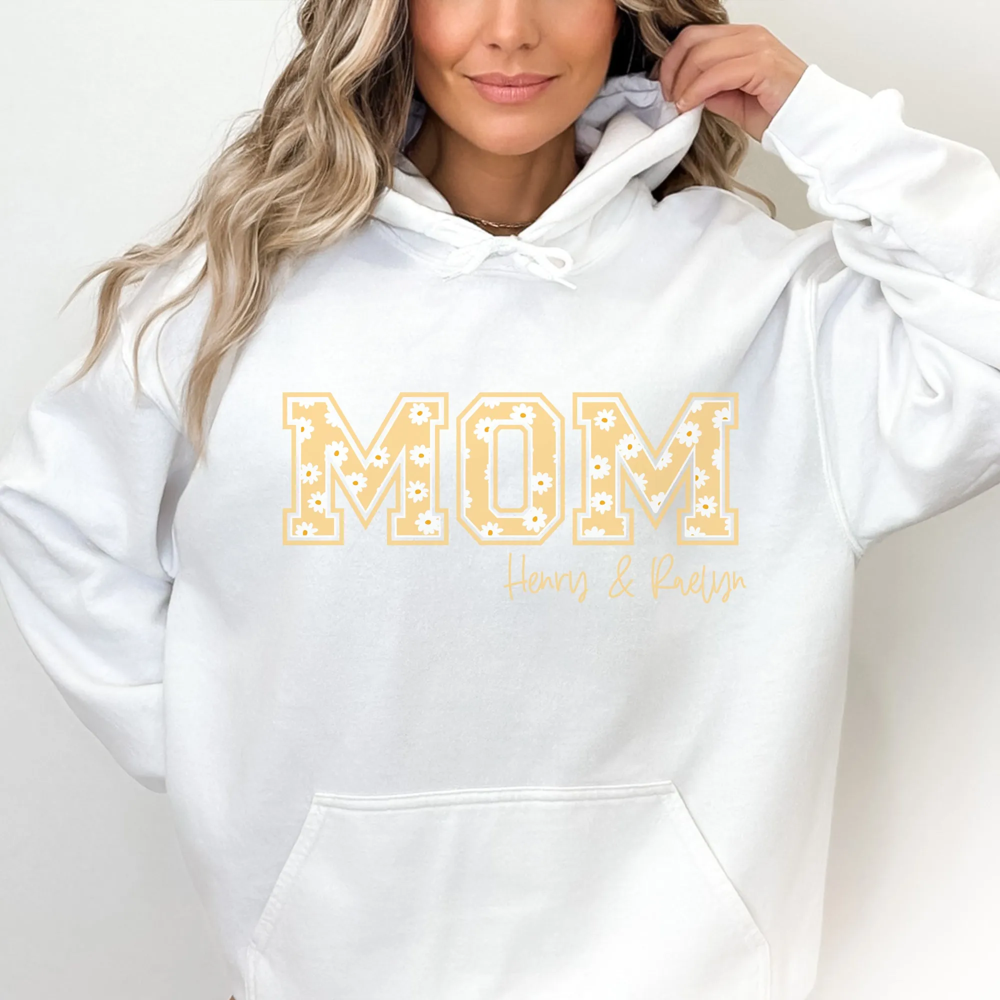 MOM Yellow Daisy -  PERSONALIZED HOODIE/CREWNECK