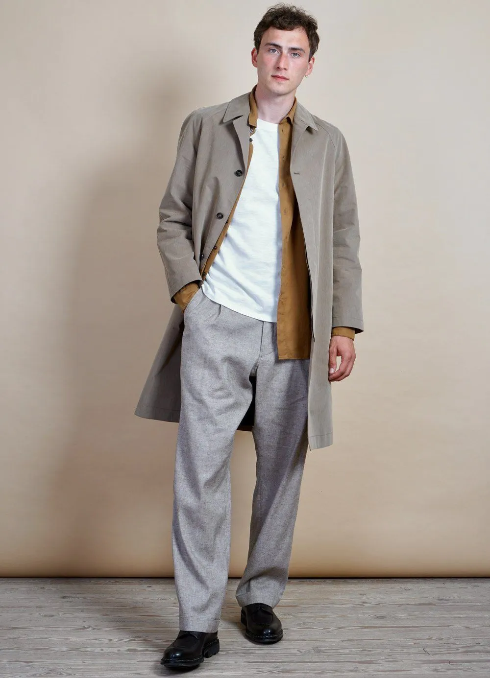 MORTEN | Long Windbreaker Coat | Cardboard