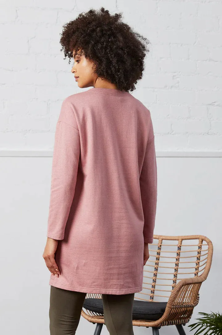 Nomads - Organic Cotton Marl Tunic Dress - Pearl