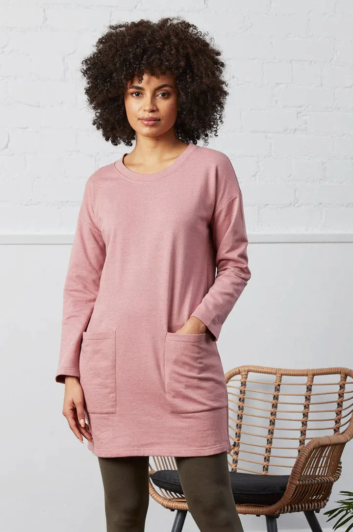 Nomads - Organic Cotton Marl Tunic Dress - Pearl