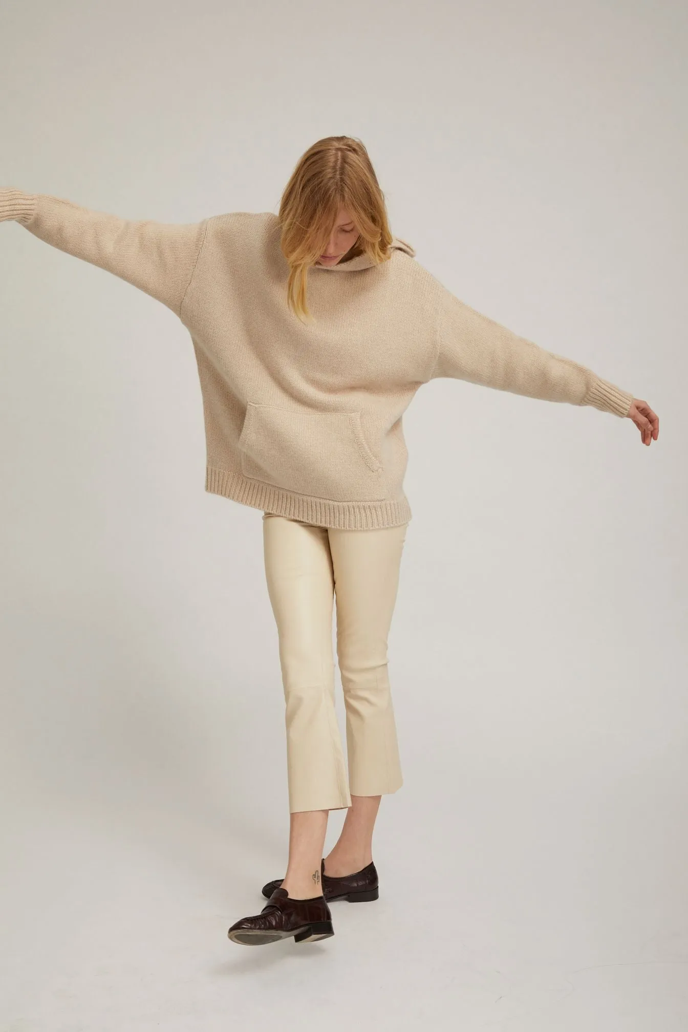 Oat Heavy Cashmere Oversized Hoodie