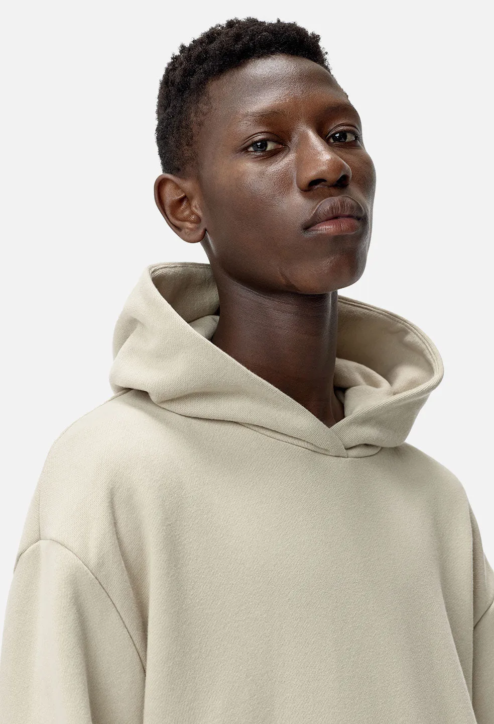 Oversized Cropped Hoodie / Dune