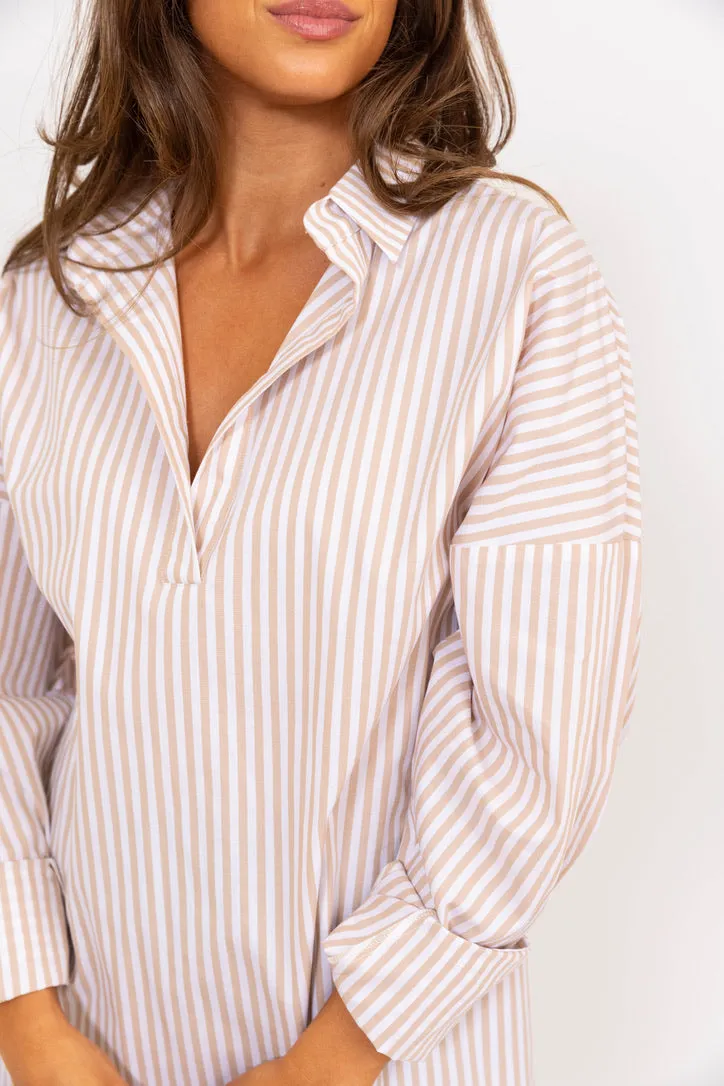 Poplin Striped Oversized Tunic