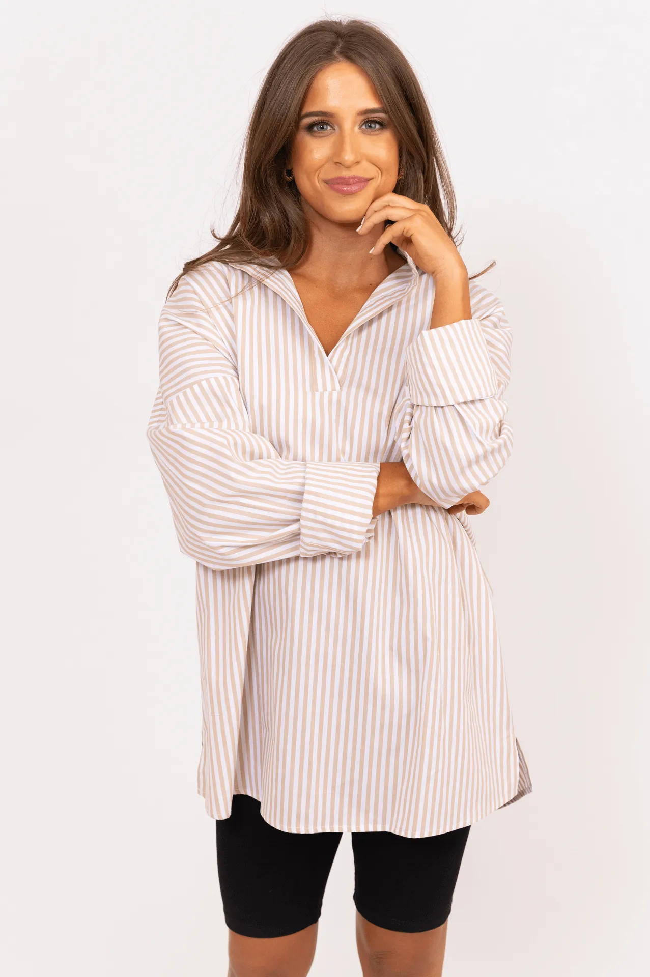 Poplin Striped Oversized Tunic