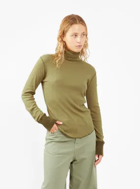 Ribbed Turtleneck Top Olive