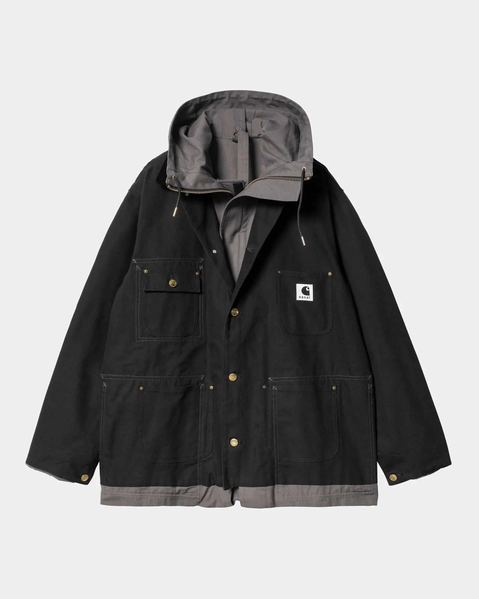 sacai x Carhartt WIP Reversible Duck Coat | Black