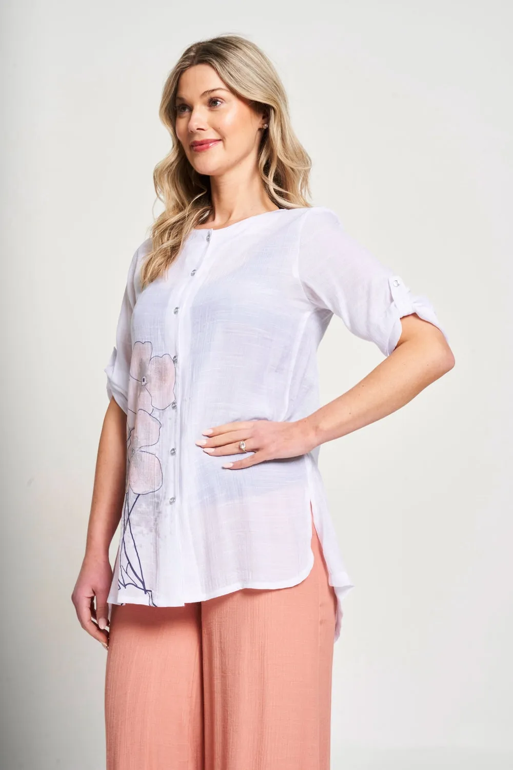 Saloos Button Through Tunic Shirt