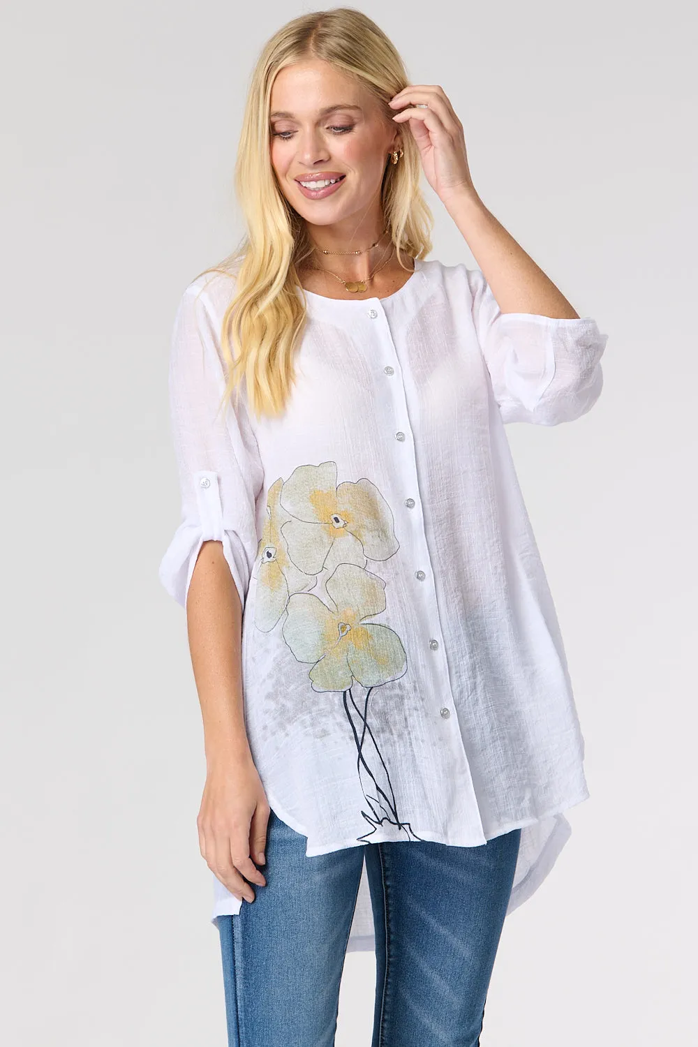 Saloos Button Through Tunic Shirt