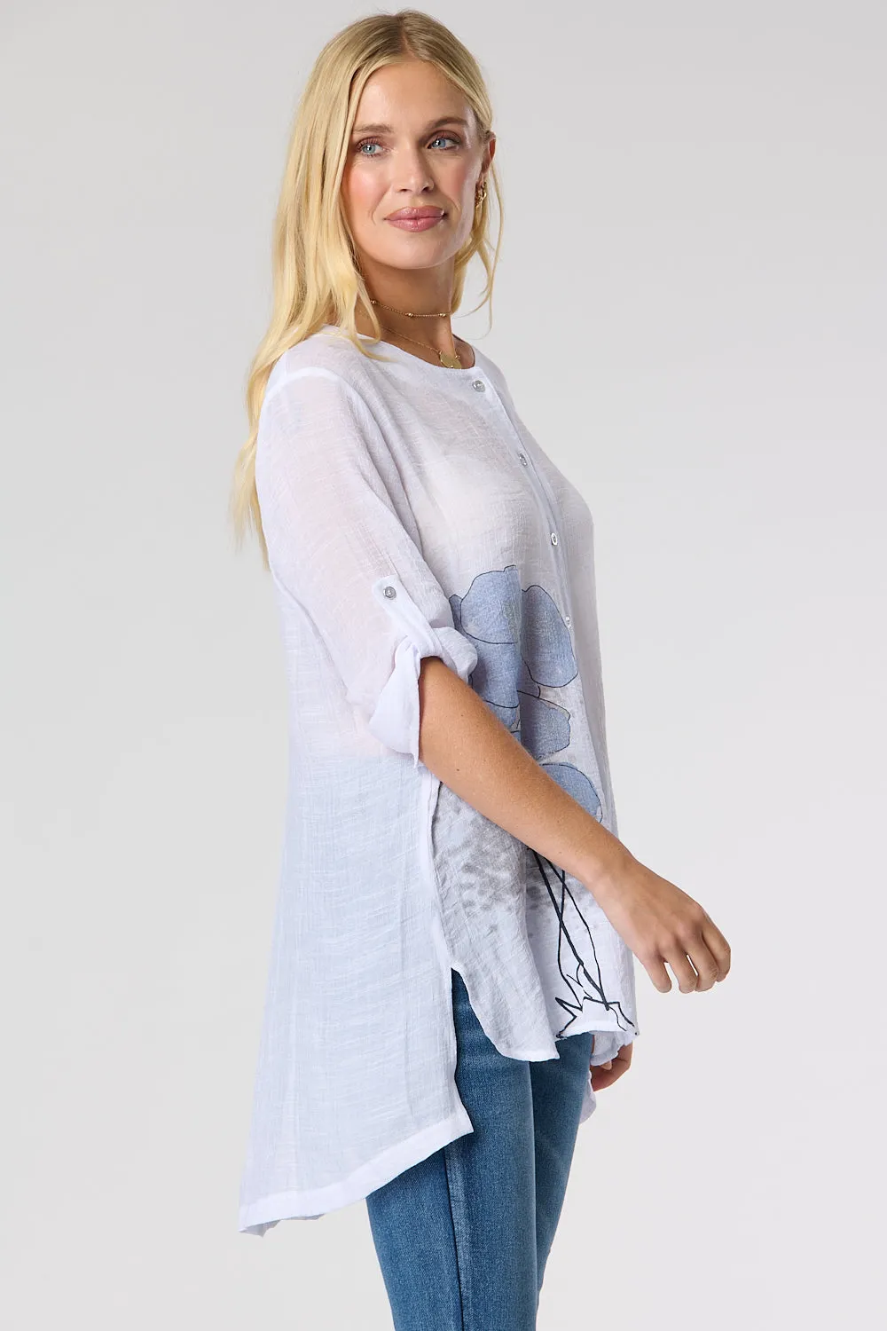 Saloos Button Through Tunic Shirt