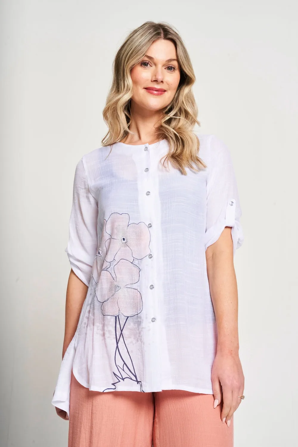 Saloos Button Through Tunic Shirt