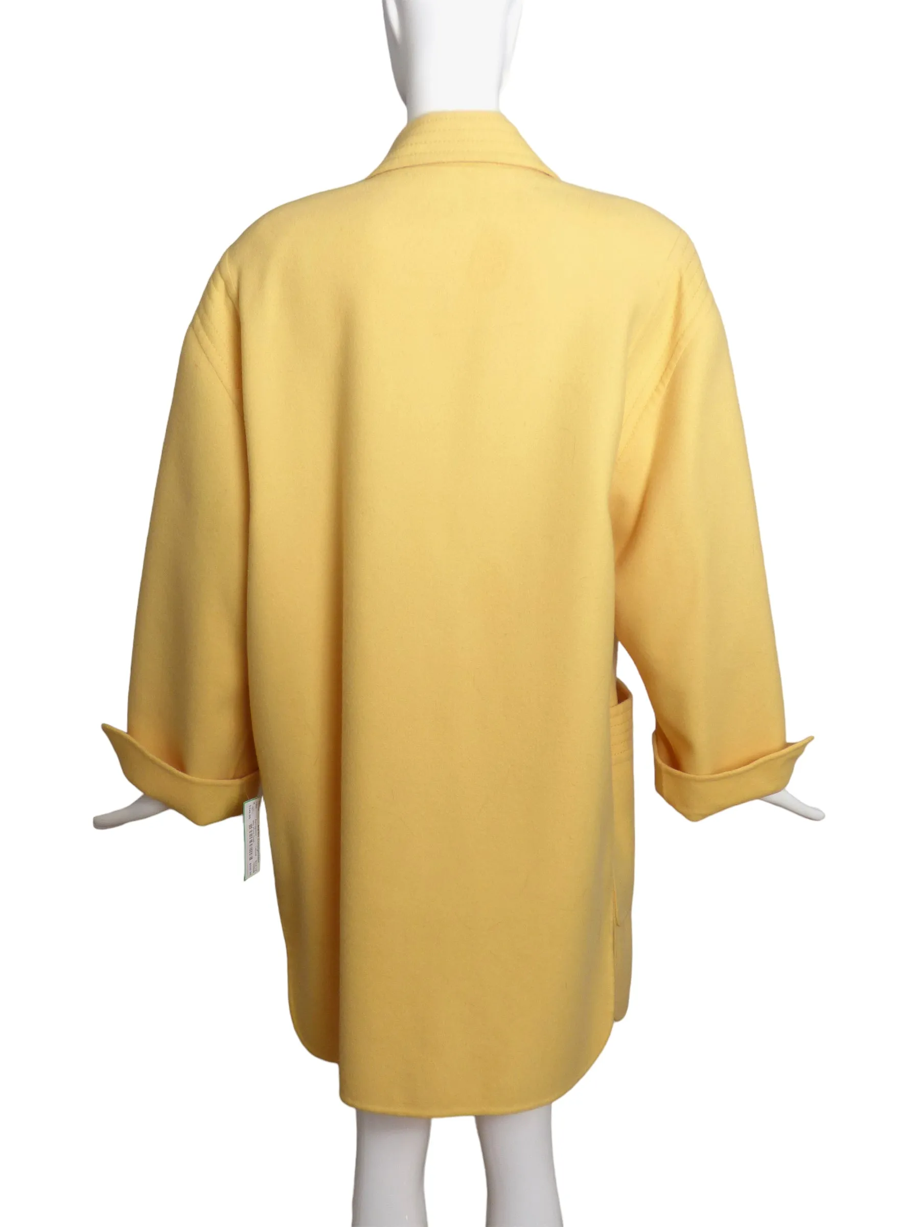 SALVATORE FERRAGAMO- AS IS 80s Yellow Wool Coat, Size 12