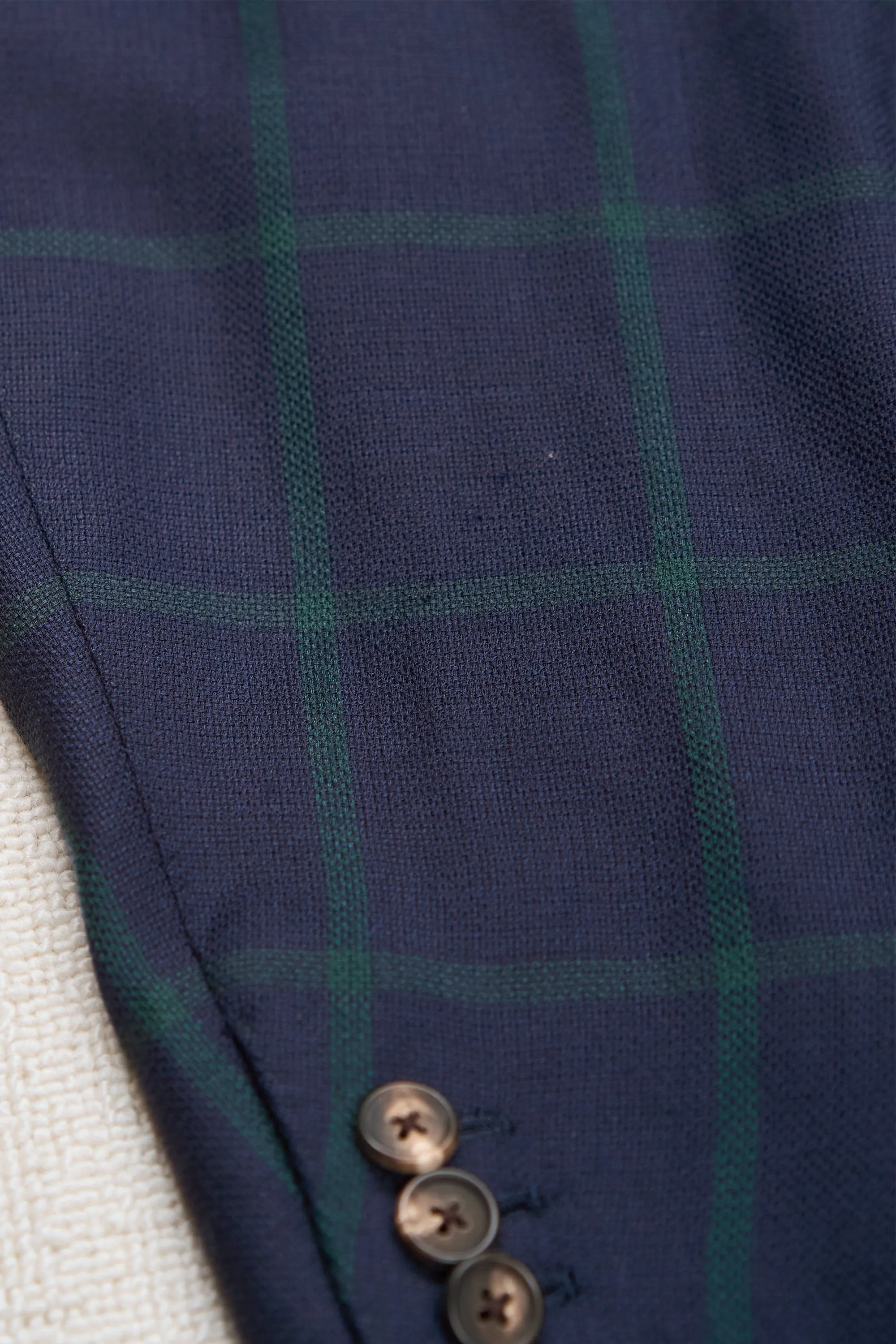 Sartoria Solito Navy with Green Windowpane Hopsack Wool DB Sport Coat