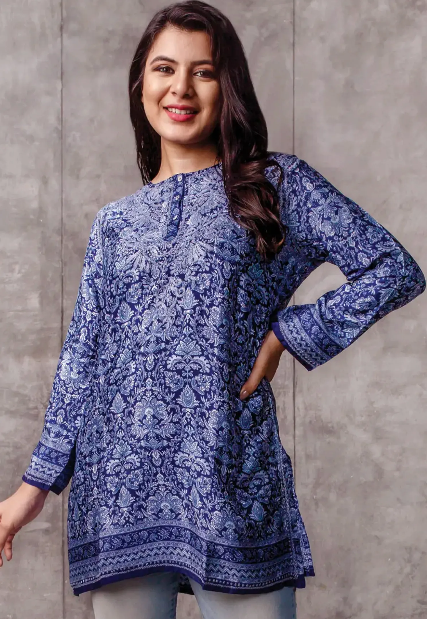 Sevya Deena tunic, hand-embroidered