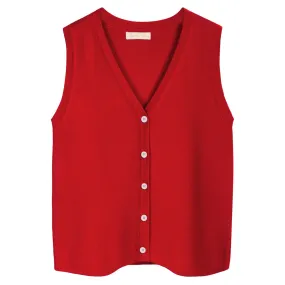 Solid Color Sweater Vest V-neck Sleeveless Cardigan Sweater⏰Flash Sale