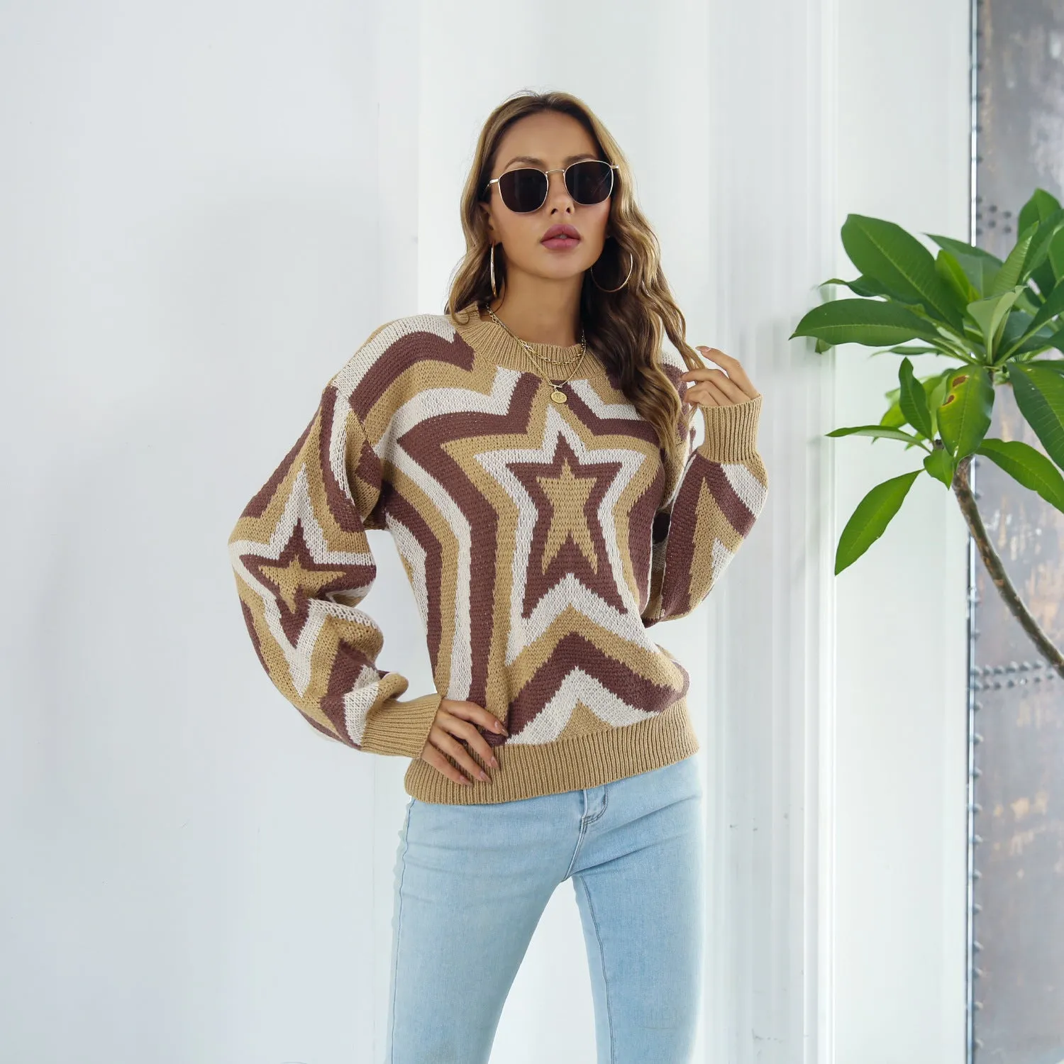 Star Dropped Shoulder Sweater