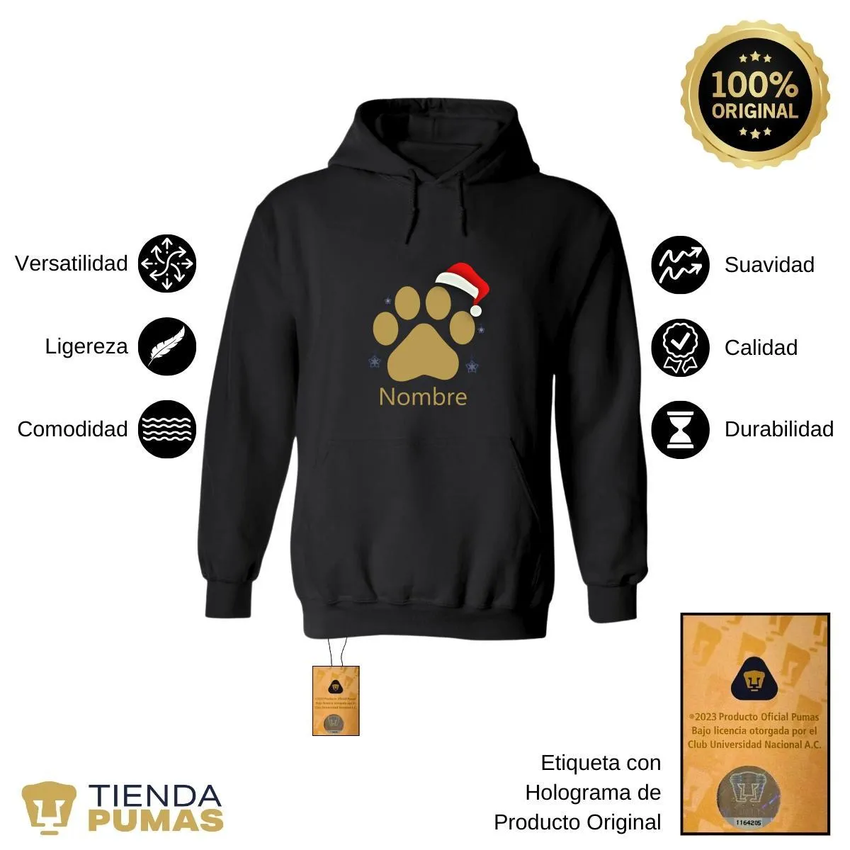 Sudadera Hombre Hoodie  Pumas UNAM Garra