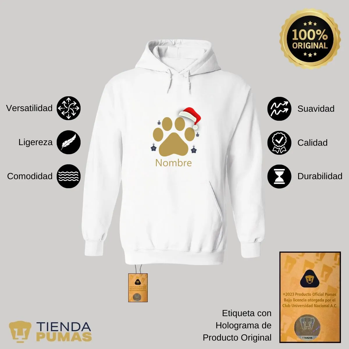 Sudadera Hombre Hoodie  Pumas UNAM Garra