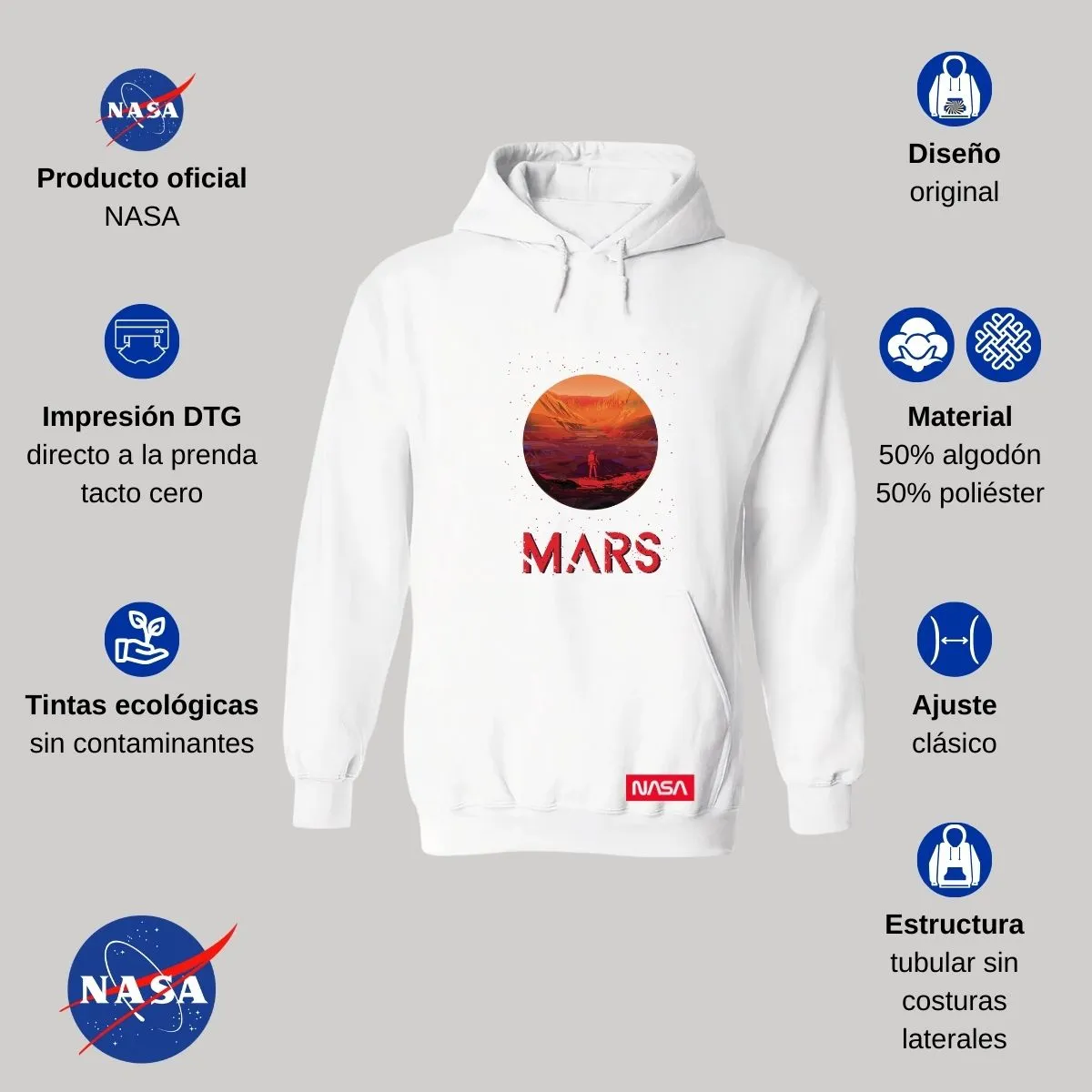 Sudadera para Hombre Hoodie Nasa Mars