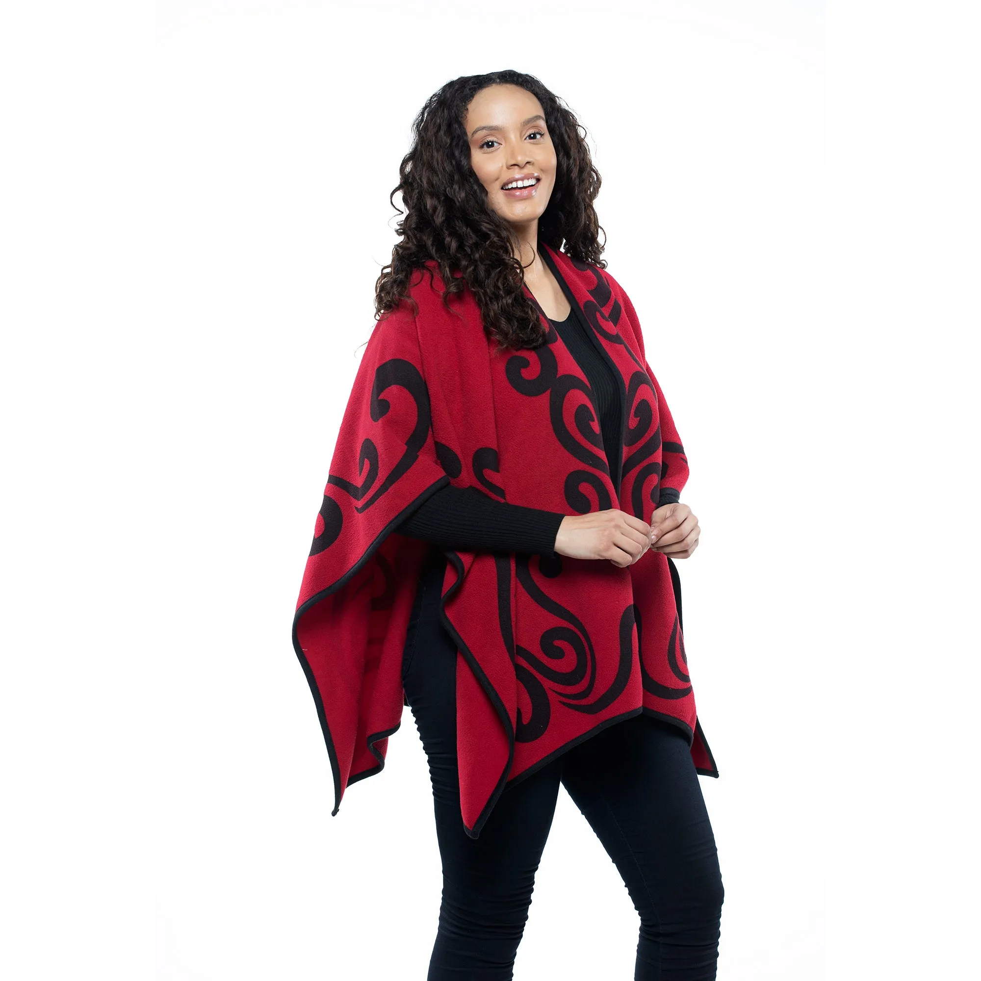 Sylvie Cozy Coat Printed Fleece Wrap