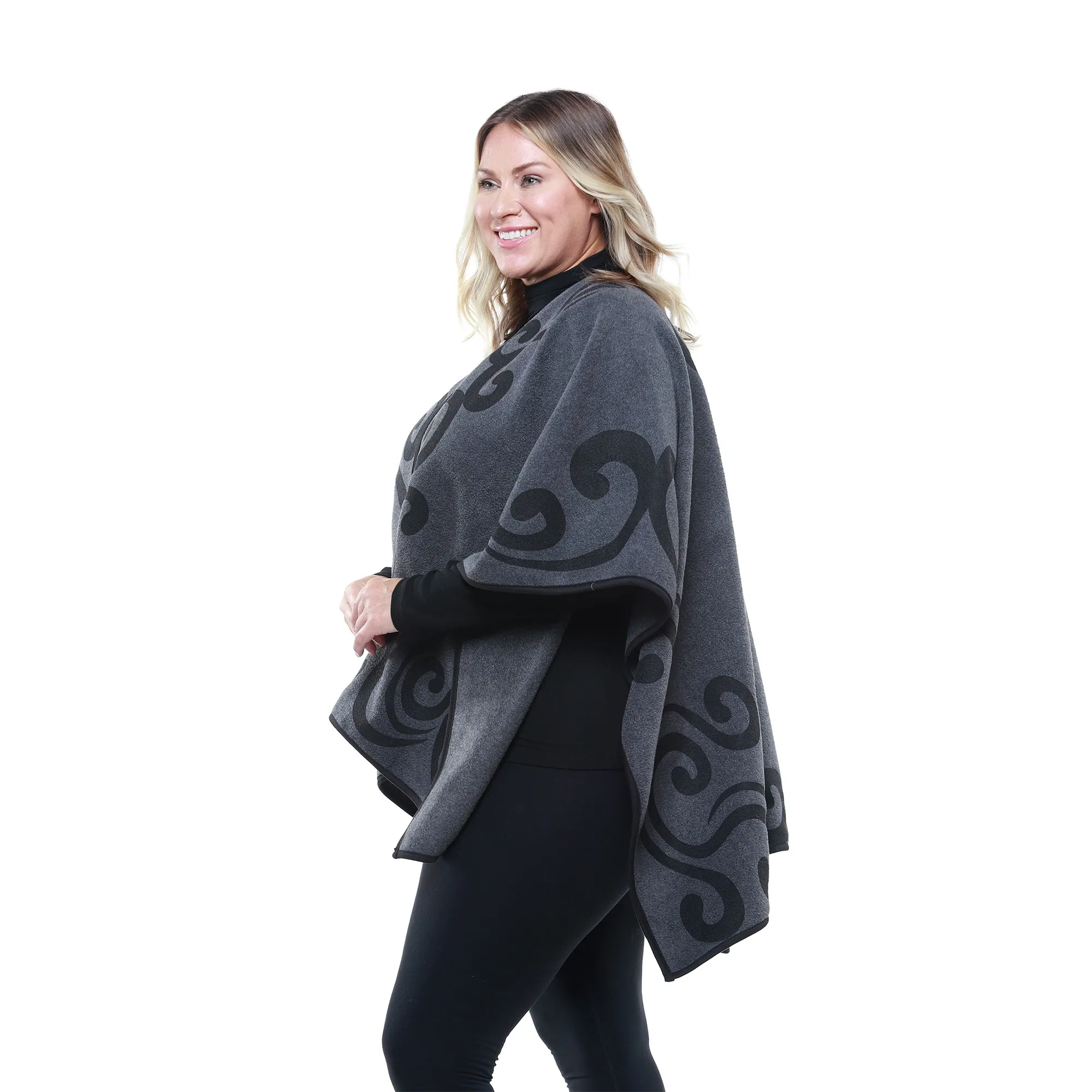 Sylvie Cozy Coat Printed Fleece Wrap