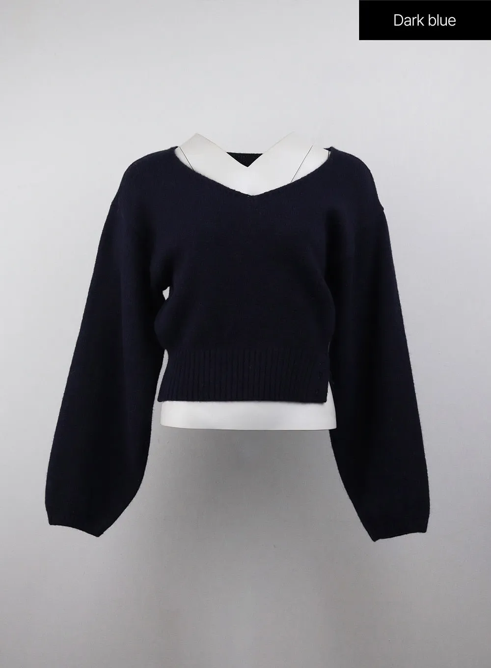 V-Neck Solid Sweater OJ411