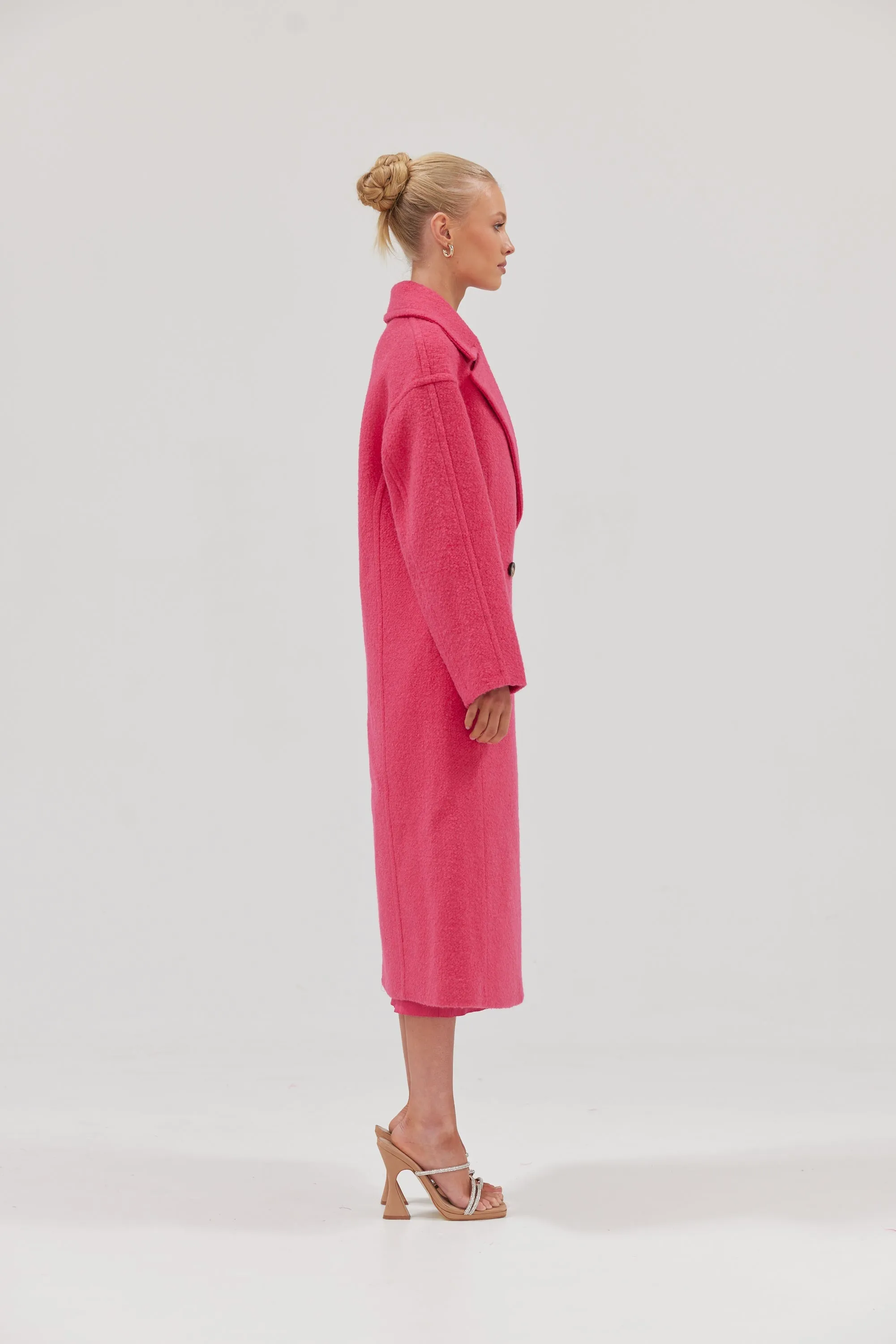 Victoria Wool Coat - Hyper Pink