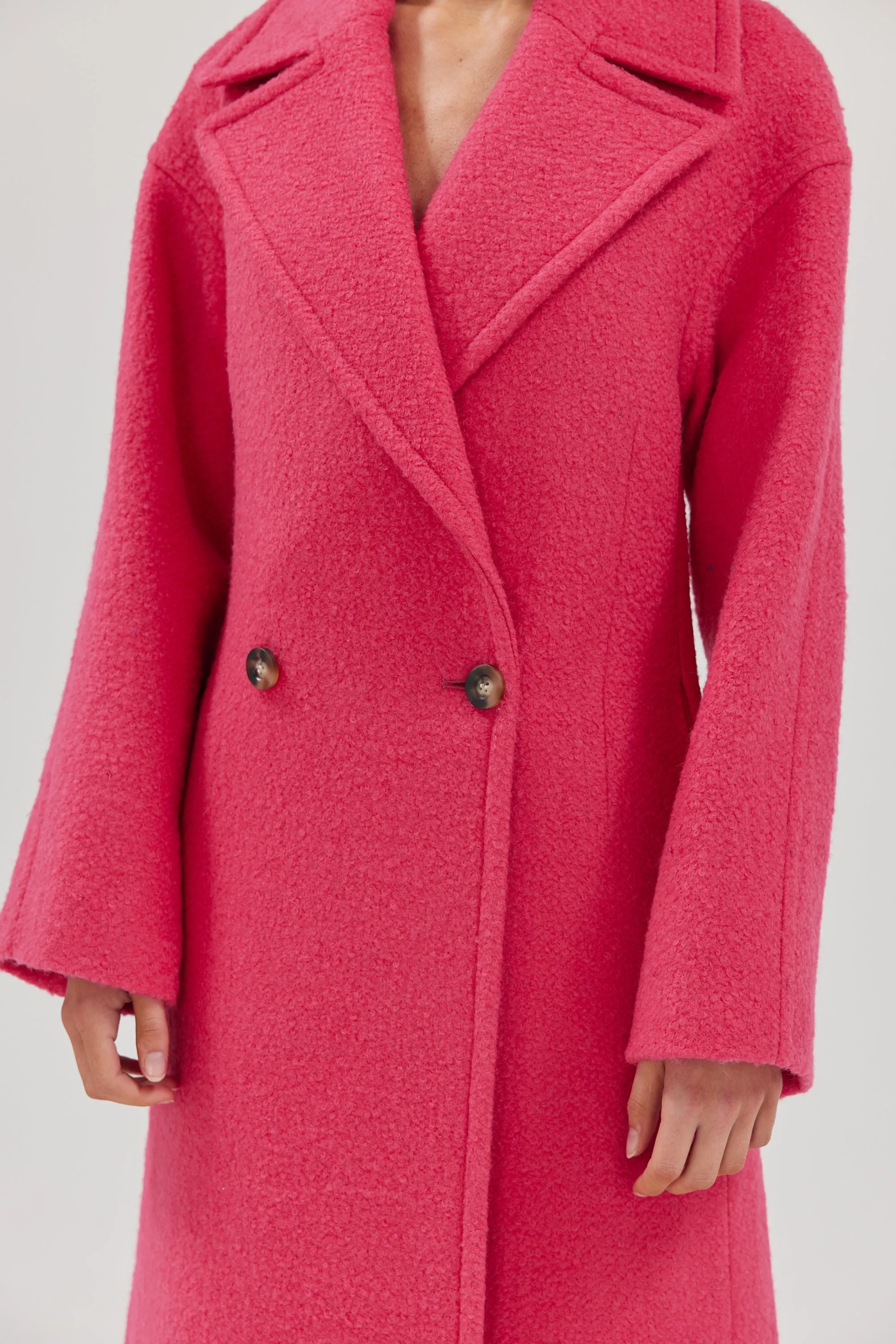 Victoria Wool Coat - Hyper Pink