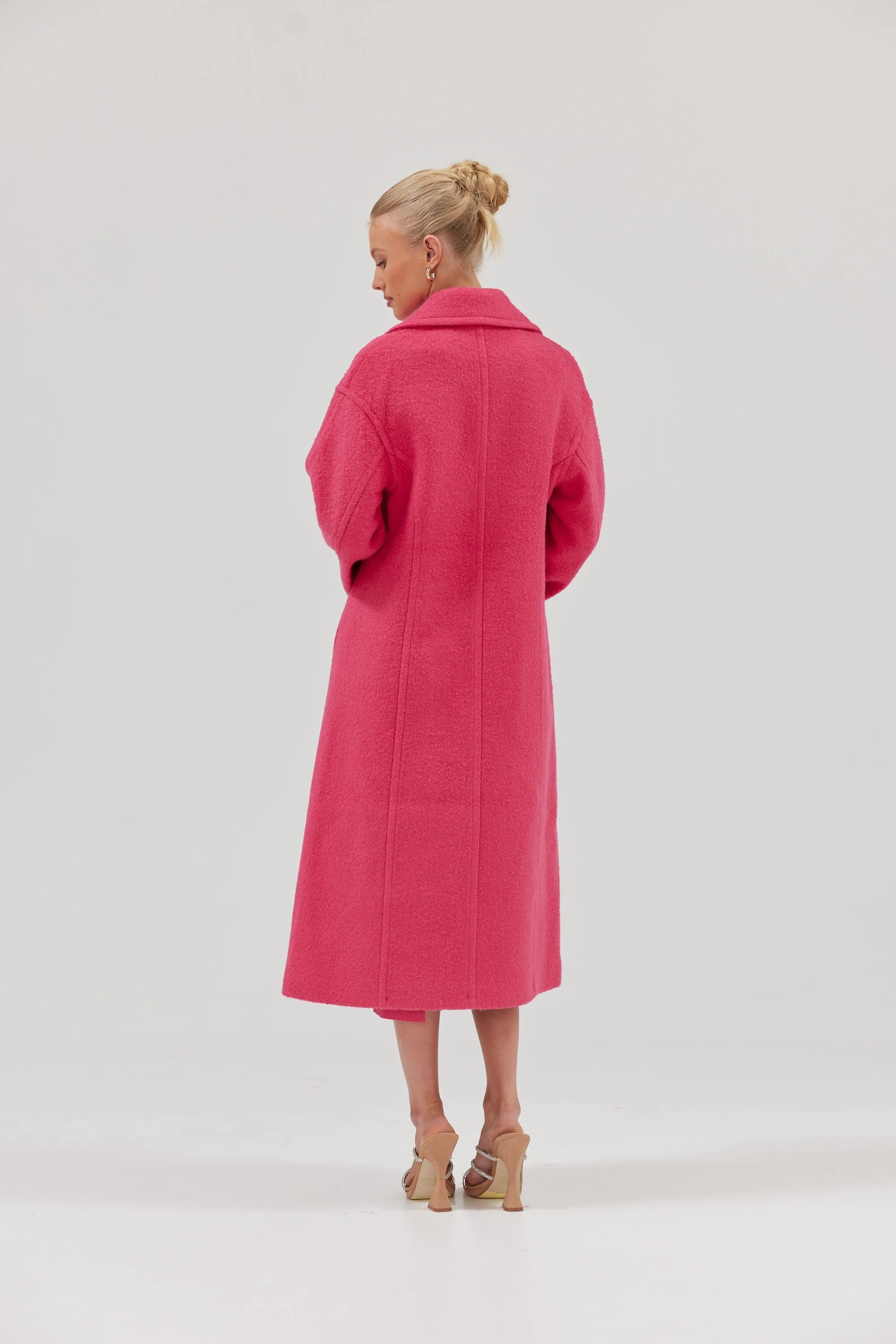 Victoria Wool Coat - Hyper Pink