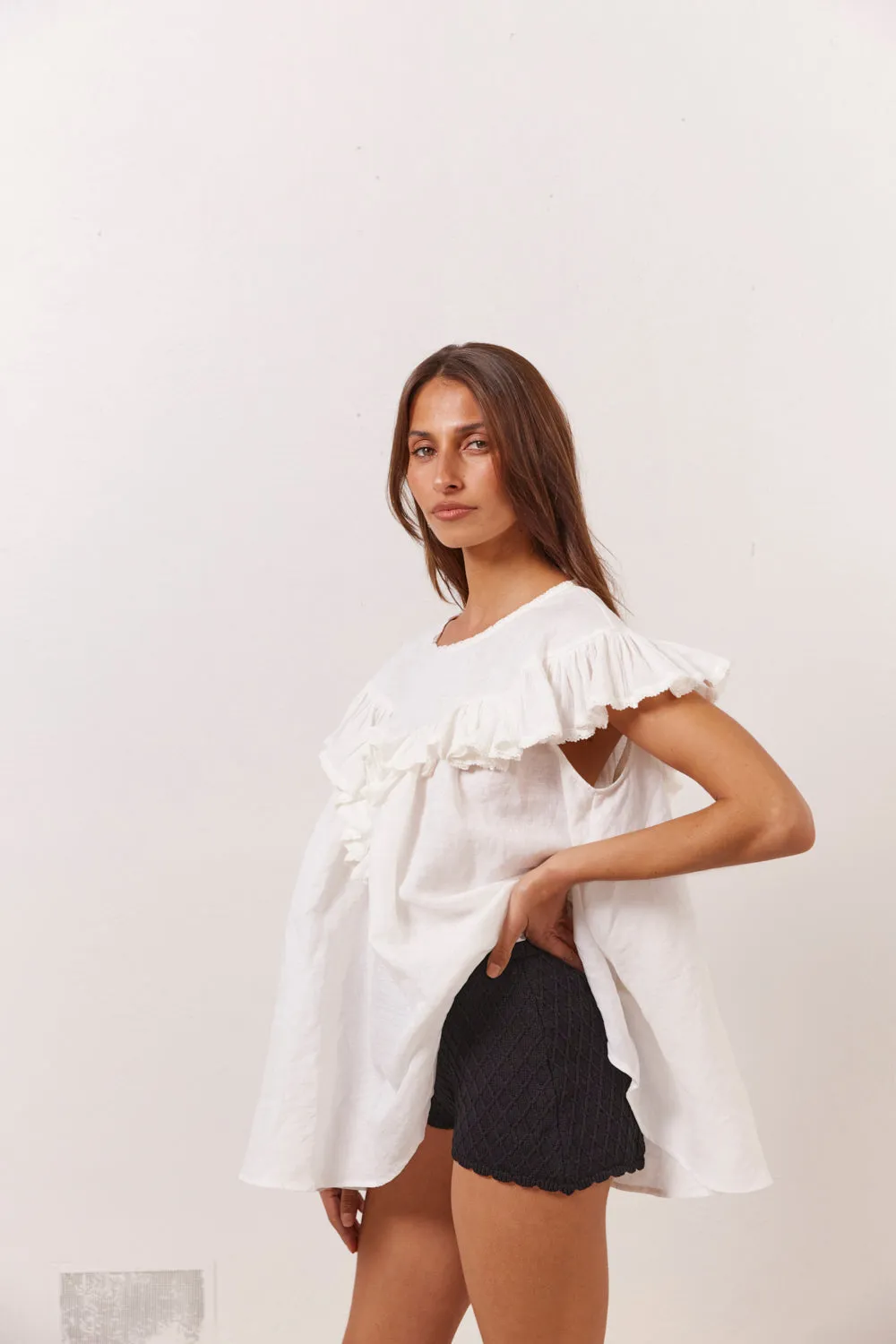 Viola Linen Tunic White