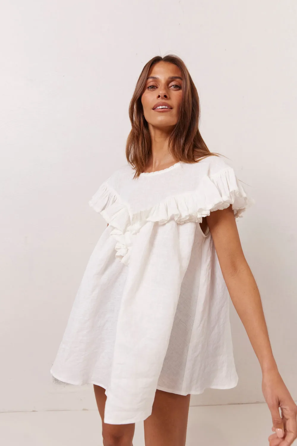 Viola Linen Tunic White