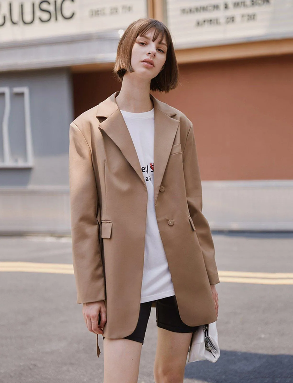 Women Long Blazer,Khaki Belt Blazer,oversize suit,female tunic coat,fall coat,Office Lady Suit,Autumn winter outfit,Casual blazer,Outerwear