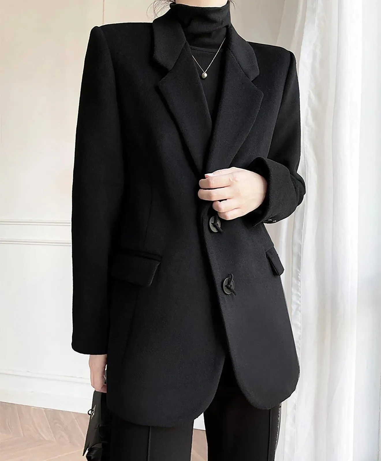 Women Wool Coat,Camel Oversize Wool Blazer,Black Wool Suit Coat,Autumn Suit,Winter Wool coat,boyfriend blazer,Black Wool Blazer,Loose Suit